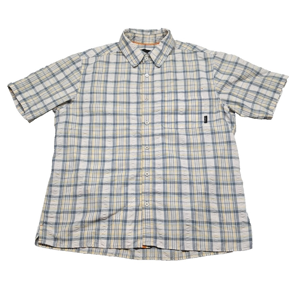 Orvis Button Down Shirt Mens Size Large Short Sleeve Hiking Fishing Dress Up